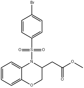 METHYL 2-(4-[(4-BROMOPHENYL)SULFONYL]-3,4-DIHYDRO-2H-1,4-BENZOXAZIN-3-YL)ACETATE 结构式