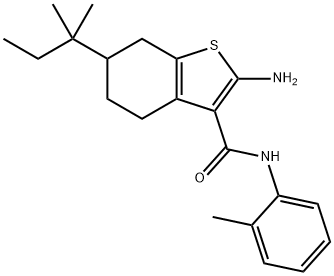 2-氨基-6-叔-戊基-N-(2-甲基苯基)-4,5,6,7-四氢苯并噻吩-3-甲酰胺 结构式