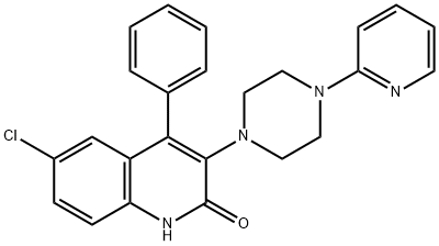 6-CHLORO-4-PHENYL-3-(4-(PYRIDIN-2-YL)PIPERAZIN-1-YL)QUINOLIN-2(1H)-ONE 结构式