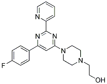 2-(4-[6-(4-FLUOROPHENYL)-2-PYRIDIN-2-YLPYRIMIDIN-4-YL]PIPERAZIN-1-YL)ETHANOL 结构式