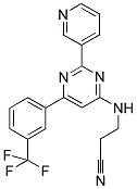 3-((2-PYRIDIN-3-YL-6-[3-(TRIFLUOROMETHYL)PHENYL]PYRIMIDIN-4-YL)AMINO)PROPANENITRILE 结构式