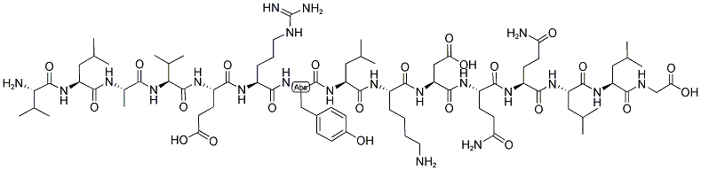 H-VAL-LEU-ALA-VAL-GLU-ARG-TYR-LEU-LYS-ASP-GLN-GLN-LEU-LEU-GLY-OH 结构式