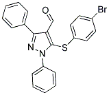 5-[(4-BROMOPHENYL)SULFANYL]-1,3-DIPHENYL-1H-PYRAZOLE-4-CARBALDEHYDE 结构式