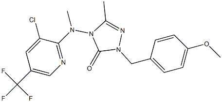 4-[[3-CHLORO-5-(TRIFLUOROMETHYL)-2-PYRIDINYL](METHYL)AMINO]-2-(4-METHOXYBENZYL)-5-METHYL-2,4-DIHYDRO-3H-1,2,4-TRIAZOL-3-ONE 结构式