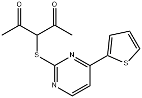 3-([4-(2-THIENYL)-2-PYRIMIDINYL]SULFANYL)-2,4-PENTANEDIONE 结构式