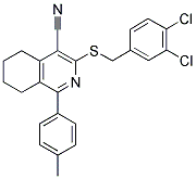3-[(3,4-DICHLOROBENZYL)SULFANYL]-1-(4-METHYLPHENYL)-5,6,7,8-TETRAHYDRO-4-ISOQUINOLINECARBONITRILE 结构式