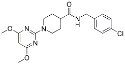 N-(4-CHLOROBENZYL)-1-(4,6-DIMETHOXYPYRIMIDIN-2-YL)PIPERIDINE-4-CARBOXAMIDE 结构式