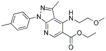 Ethyl 4-[(2-methoxyethyl)amino]-3-methyl-1-(4-methylphenyl)-1H-pyrazolo[3,4-b]pyridine-5-carboxylate 结构式