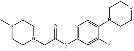 N-(3-FLUORO-4-MORPHOLINOPHENYL)-2-(4-METHYLPIPERAZINO)ACETAMIDE 结构式