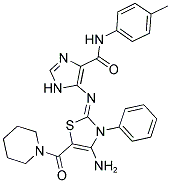 (Z)-5-(4-AMINO-3-PHENYL-5-(PIPERIDINE-1-CARBONYL)THIAZOL-2(3H)-YLIDENEAMINO)-N-P-TOLYL-1H-IMIDAZOLE-4-CARBOXAMIDE 结构式