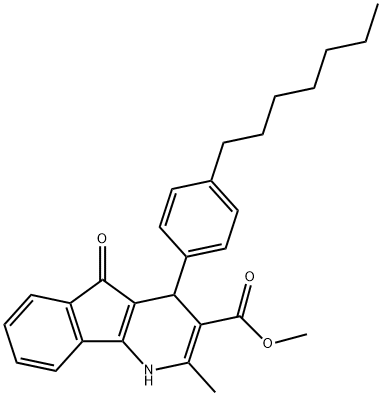 Methyl 4-(4-heptylphenyl)-2-methyl-5-oxo-4,5-dihydro-1H-indeno[1,2-b]pyridine-3-carboxylate 结构式