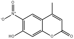 7-羟基-4-甲基-6-硝基香豆素 结构式