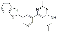 N-ALLYL-6-[5-(1-BENZOTHIEN-2-YL)PYRIDIN-3-YL]-2-METHYLPYRIMIDIN-4-AMINE 结构式