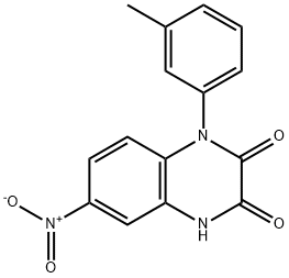 4-(3-甲基苯基)-7-硝基-1H-喹喔啉-2,3-二酮 结构式