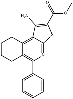 METHYL 1-AMINO-5-PHENYL-6,7,8,9-TETRAHYDROTHIENO[2,3-C]ISOQUINOLINE-2-CARBOXYLATE 结构式