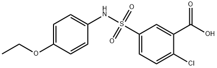 2-CHLORO-5-(4-ETHOXY-PHENYLSULFAMOYL)-BENZOIC ACID 结构式