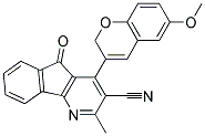 4-(6-METHOXY-2H-CHROMEN-3-YL)-2-METHYL-5-OXO-5H-INDENO[1,2-B]PYRIDINE-3-CARBONITRILE 结构式