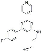 3-([6-(4-FLUOROPHENYL)-2-PYRIDIN-4-YLPYRIMIDIN-4-YL]AMINO)PROPAN-1-OL 结构式