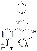 N-(2-FURYLMETHYL)-2-PYRIDIN-4-YL-6-[3-(TRIFLUOROMETHYL)PHENYL]PYRIMIDIN-4-AMINE 结构式