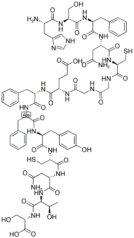 H-HIS-SER-PHE-ASN-CYS-GLY-GLY-GLU-PHE-PHE-TYR-CYS-ASN-THR-SER-OH 结构式