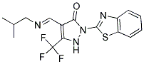 2-(1,3-BENZOTHIAZOL-2-YL)-4-[(E)-(ISOBUTYLIMINO)METHYL]-5-(TRIFLUOROMETHYL)-1,2-DIHYDRO-3H-PYRAZOL-3-ONE 结构式