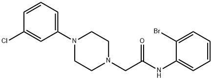 N-(2-BROMOPHENYL)-2-[4-(3-CHLOROPHENYL)PIPERAZINO]ACETAMIDE 结构式