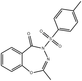 2-METHYL-4-[(4-METHYLPHENYL)SULFONYL]-1,3,4-BENZOXADIAZEPIN-5(4H)-ONE 结构式