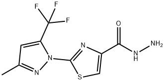 2-[3-METHYL-5-(TRIFLUOROMETHYL)-1H-PYRAZOL-1-YL]-1,3-THIAZOLE-4-CARBOHYDRAZIDE 结构式