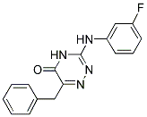 6-BENZYL-3-(3-FLUORO-PHENYLAMINO)-4H-[1,2,4]TRIAZIN-5-ONE 结构式