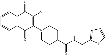 1-(3-CHLORO-1,4-DIOXO-1,4-DIHYDRO-2-NAPHTHALENYL)-N-(2-THIENYLMETHYL)-4-PIPERIDINECARBOXAMIDE 结构式
