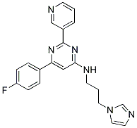 6-(4-FLUOROPHENYL)-N-[3-(1H-IMIDAZOL-1-YL)PROPYL]-2-PYRIDIN-3-YLPYRIMIDIN-4-AMINE 结构式