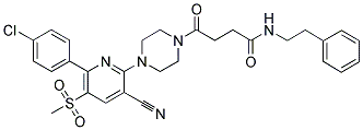 4-[4-(6-(4-CHLOROPHENYL)-3-CYANO-5-(METHYLSULFONYL)PYRIDIN-2-YL)PIPERAZIN-1-YL]-4-OXO-N-(2-PHENYLETHYL)BUTANAMIDE 结构式