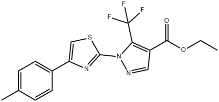 ETHYL 1-[4-(4-METHYLPHENYL)-1,3-THIAZOL-2-YL]-5-(TRIFLUOROMETHYL)-1H-PYRAZOLE-4-CARBOXYLATE 结构式