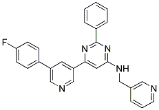 (6-[5-(4-FLUORO-PHENYL)-PYRIDIN-3-YL]-2-PHENYL-PYRIMIDIN-4-YL)-PYRIDIN-3-YLMETHYL-AMINE 结构式