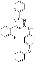 [6-(2-FLUORO-PHENYL)-2-PYRIDIN-2-YL-PYRIMIDIN-4-YL]-(4-PHENOXY-PHENYL)-AMINE 结构式