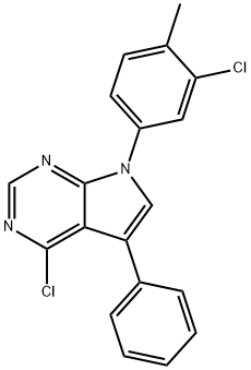 4-CHLORO-7-(3-CHLORO-4-METHYLPHENYL)-5-PHENYL-7H-PYRROLO[2,3-D]PYRIMIDINE 结构式