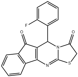5-(2-FLUOROPHENYL)INDENO[1,2-D][1,3]THIAZOLO[3,2-A]PYRIMIDINE-3,6(2H,5H)-DIONE 结构式