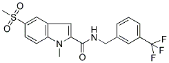 1-METHYL-5-(METHYLSULPHONYL)-N-(3-(TRIFLUOROMETHYL)BENZYL)-1H-INDOLE-2-CARBOXAMIDE 结构式