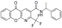 5-OXO-N-(1-PHENYLETHYL)-2-(TRIFLUOROMETHYL)-5H-CHROMENO[2,3-B]PYRIDINE-3-CARBOXAMIDE 结构式