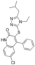 6-CHLORO-3-(4-ETHYL-5-ISOBUTYL-4H-1,2,4-TRIAZOL-3-YLTHIO)-4-PHENYLQUINOLIN-2(1H)-ONE 结构式