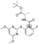 (2S)-2-[2-[(4,6-DIMETHOXYPYRIMIDIN-2-YL)THIO]-6-FLUOROBENZAMIDO]PROPANOIC ACID, TERT-BUTYL ESTER 结构式