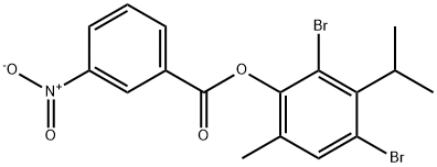 2,4-DIBROMO-3-ISOPROPYL-6-METHYLPHENYL 3-NITROBENZENECARBOXYLATE 结构式