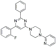 4-(2-FLUORO-PHENYL)-2-PHENYL-6-(4-PYRIDIN-2-YL-PIPERAZIN-1-YL)-PYRIMIDINE 结构式