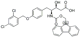 FMOC-(3S,4S)-4-AMINO-3-HYDROXY-5-(4'-DICHLOROBENZOXYPHENYL)PENTANOIC ACID 结构式