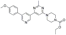 4-(6-[5-(4-METHOXY-PHENYL)-PYRIDIN-3-YL]-2-METHYL-PYRIMIDIN-4-YL)-PIPERAZINE-1-CARBOXYLIC ACID ETHYL ESTER 结构式