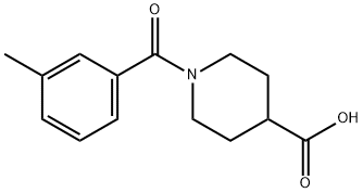 1-(3-甲基苯基)羰基哌啶-4-羧酸 结构式