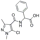 2-([(5-CHLORO-1,3-DIMETHYL-1H-PYRAZOL-4-YL)CARBONYL]AMINO)-2-PHENYLACETIC ACID 结构式