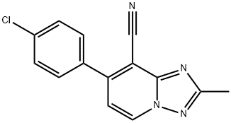 7-(4-CHLOROPHENYL)-2-METHYL[1,2,4]TRIAZOLO[1,5-A]PYRIDINE-8-CARBONITRILE 结构式