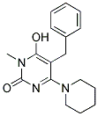 5-BENZYL-6-HYDROXY-1-METHYL-4-PIPERIDIN-1-YLPYRIMIDIN-2(1H)-ONE 结构式