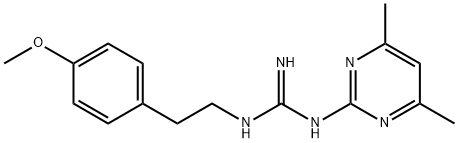 N-(4,6-二甲基-嘧啶-2-基)-N'-[2-(4-甲氧基-苯基)-乙基]-胍 结构式